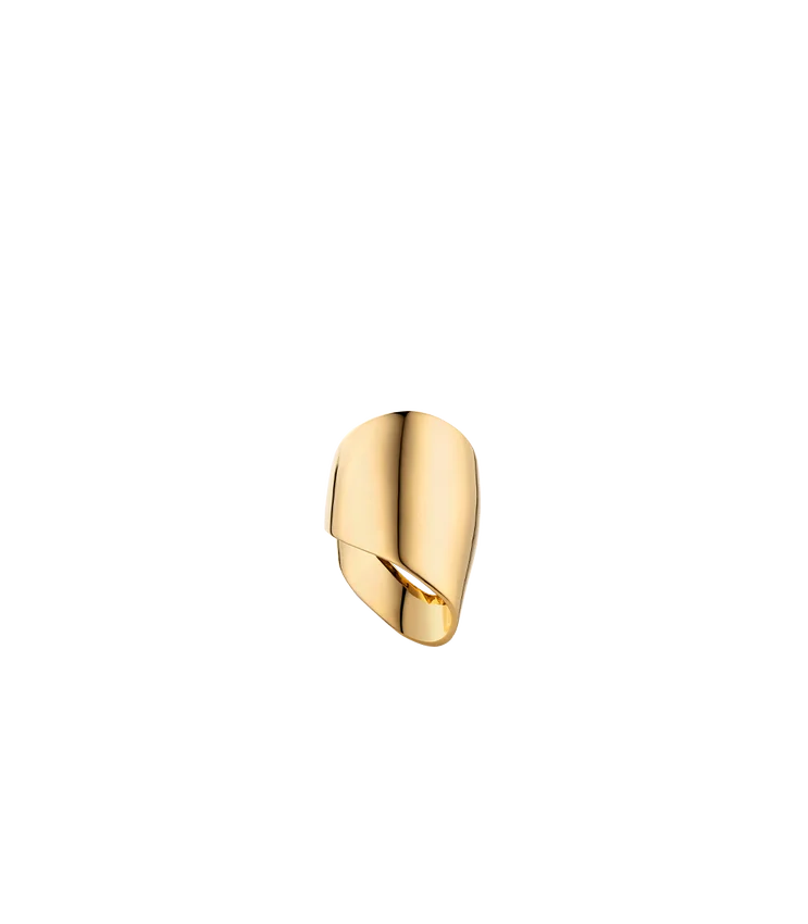 Bague drapée Éole, plaquée or 24 carats