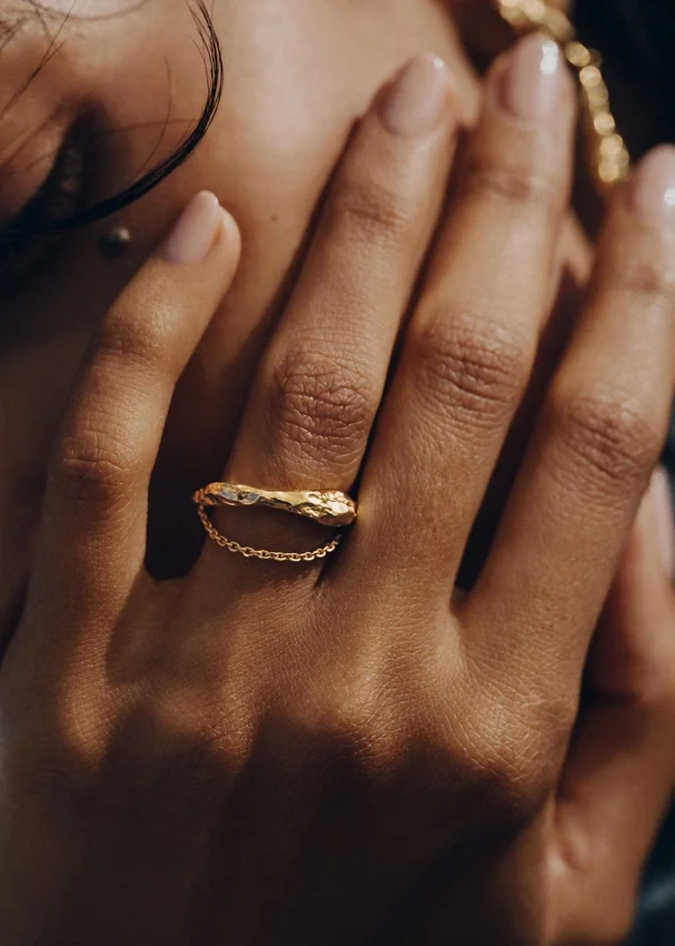 Bague Eroz Chain Ring, édition dorée