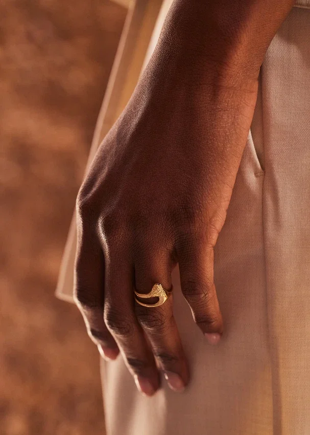 Bague Eroz Fine Edition, plaquée or 24 carats