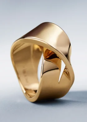 Bague Éole « Curled Ring » en édition plaquée or