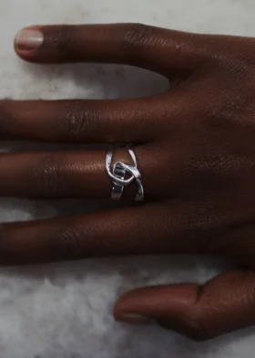 Bague Éole, édition en laiton plaqué argent rhodié