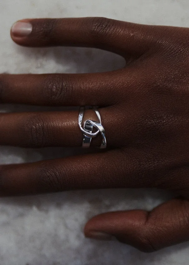 Bague Éole, édition en laiton plaqué argent rhodié