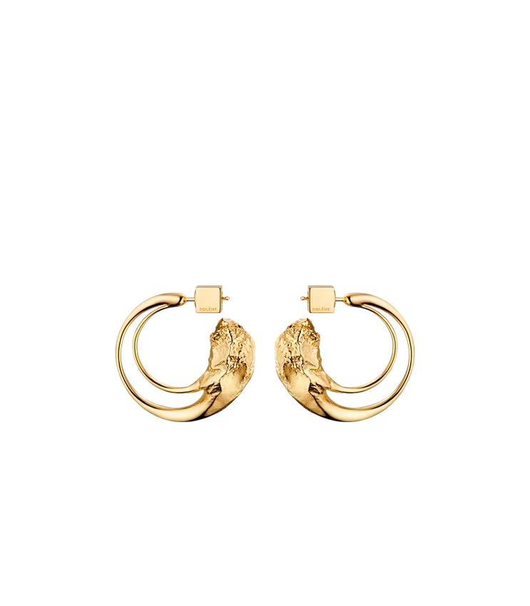 Boucles d’oreilles créoles Eroz, édition plaquée or 24 carats