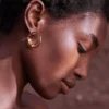 Boucles d’oreilles créoles Eroz, édition plaquée or 24 carats