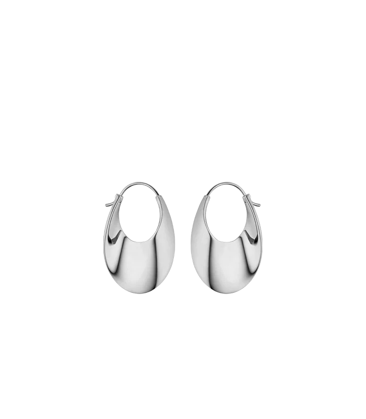 Boucles d’oreilles créoles fines Éole, édition en laiton plaqué rhodium