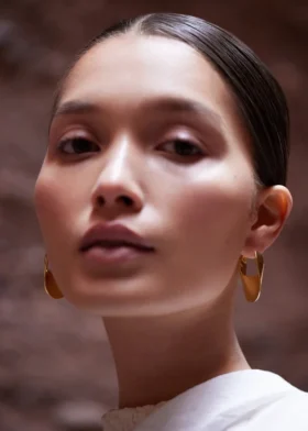 Boucles d’oreilles créoles fines Éole, édition plaquée or 24 carats