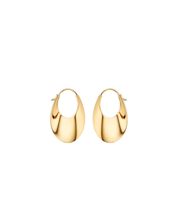 Boucles d’oreilles créoles fines Éole, édition plaquée or 24 carats