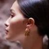 Boucles d’oreilles créoles fines Éole, édition plaquée or 24 carats