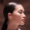 Boucles d’oreilles créoles fines Éole, édition plaquée or 24 carats