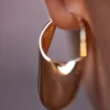 Boucles d’oreilles créoles fines Éole, édition plaquée or 24 carats