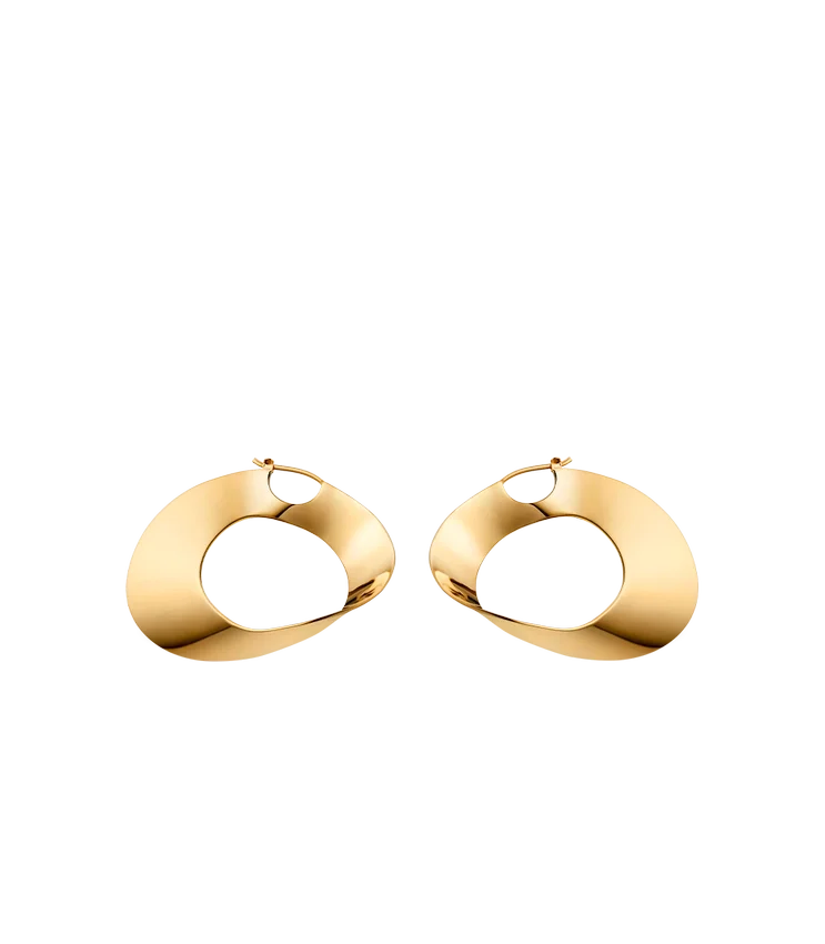 Boucles d’oreilles créoles Éole, édition plaquée or 24 carats