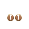 Boucles d’oreilles créoles Ormé, édition plaqué or avec cuir camel