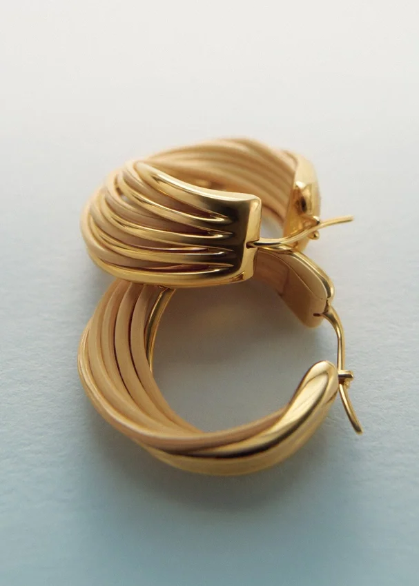 Boucles d’oreilles créoles Rozo Édition Rattan