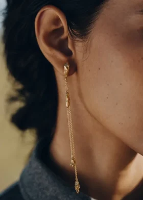 Boucles d’oreilles Eroz Chain, édition plaquée or