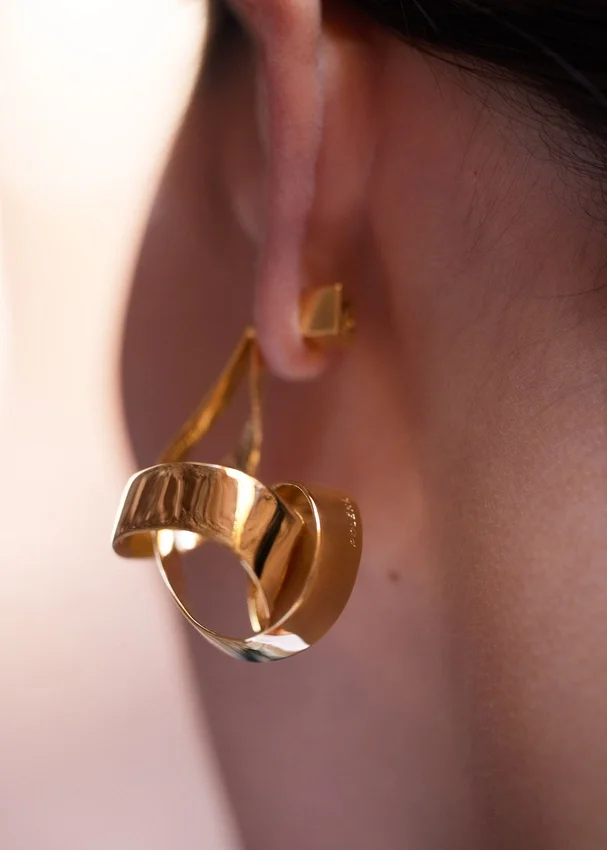 Boucles d’oreilles Éole Spiral, édition dorée