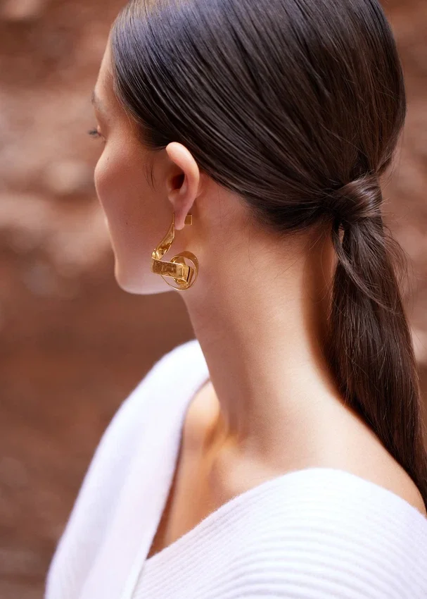 Boucles d’oreilles Éole Spiral, édition dorée