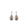 Boucles d’oreilles Ormé, édition argent rhodié avec cuir taupe