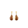 Boucles d’oreilles Ormé, édition plaquée or avec cuir camel