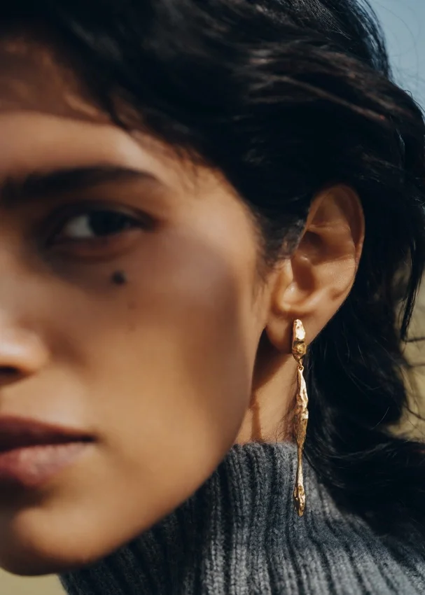 Boucles d’oreilles pendantes Eroz, édition dorée