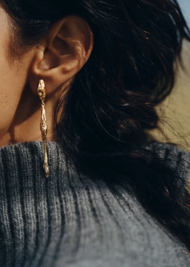 Boucles d’oreilles pendantes Eroz, édition dorée