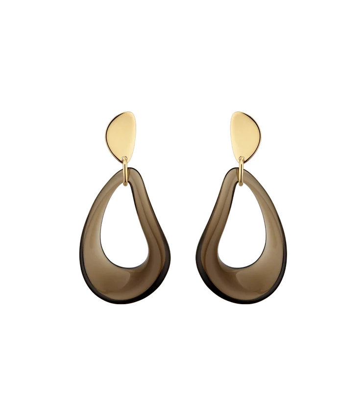 Boucles d’oreilles pendantes Naé, édition en verre fumé