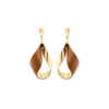 Boucles d’oreilles pendantes Ormé, édition plaquée or avec cuir camel