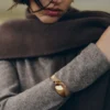 Bracelet manchette Éole Édition Cuir Taupe