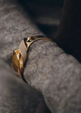 Bracelet manchette Éole Édition Cuir Taupe