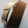 Bracelet Ormé, édition plaquée or avec cuir camel