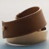 Bracelet Ormé, édition plaquée or avec cuir camel