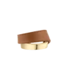 Bracelet Ormé, édition plaquée or avec cuir camel