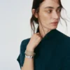 Bracelet Ormé Edition Argent rhodié avec cuir taupe