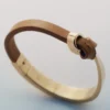 Bracelet Ormé Edition plaqué or avec cuir camel