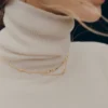 Collier à double chaîne Eroz, plaqué or 24 carats