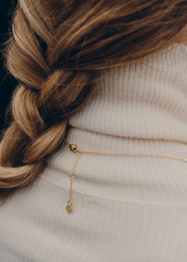 Collier à double chaîne Eroz, plaqué or 24 carats