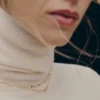 Collier à double chaîne Eroz, plaqué or 24 carats