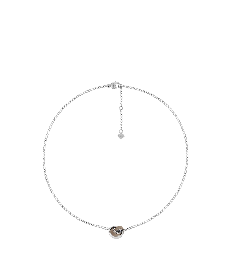 Collier Ormé Édition Argent rhodié avec cuir taupe