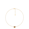 Collier Ormé, édition plaquée or avec cuir camel