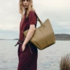 Cyme Tote Édition olive fumé texturé
