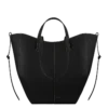 Cyme Tote Edition noir texturé avec surpiqûres écru