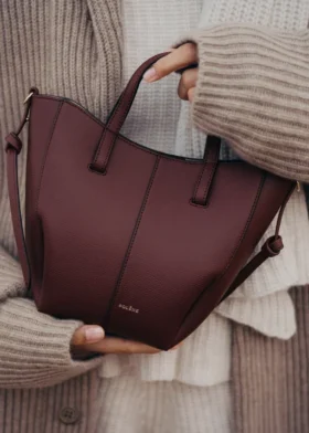 Cyme Tote Nano Édition Cerise noire texturée
