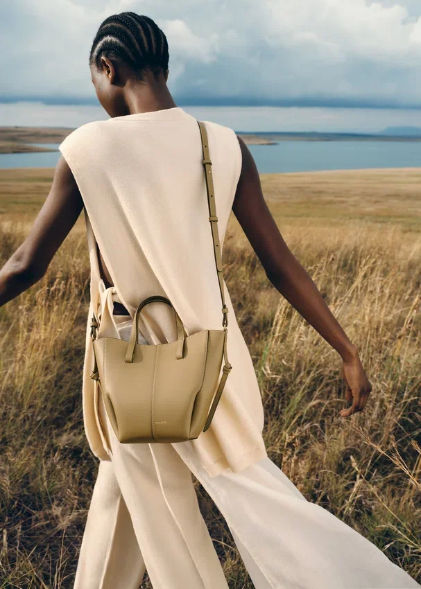 Cyme Tote Nano Édition olive fumé texturé