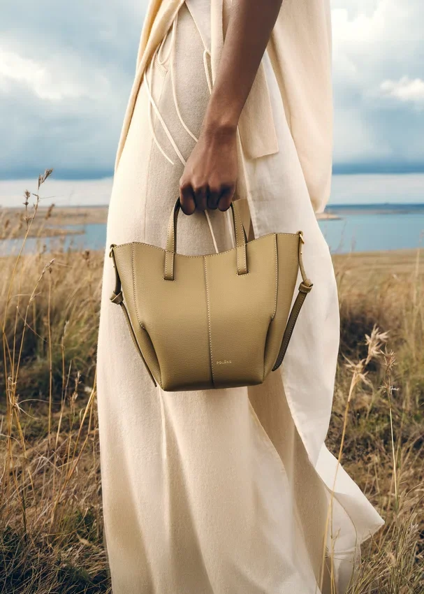 Cyme Tote Nano Édition olive fumé texturé