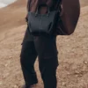 Cyme Tote Nano Edition noir texturé avec surpiqûres écru