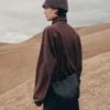 Cyme Tote Nano Edition noir texturé avec surpiqûres écru