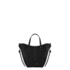 Cyme Tote Nano Edition noir texturé avec surpiqûres écru