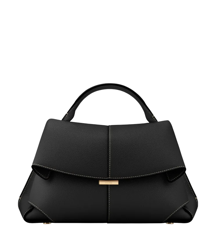 Mokki Edition Noir texturé avec surpiqûres écru