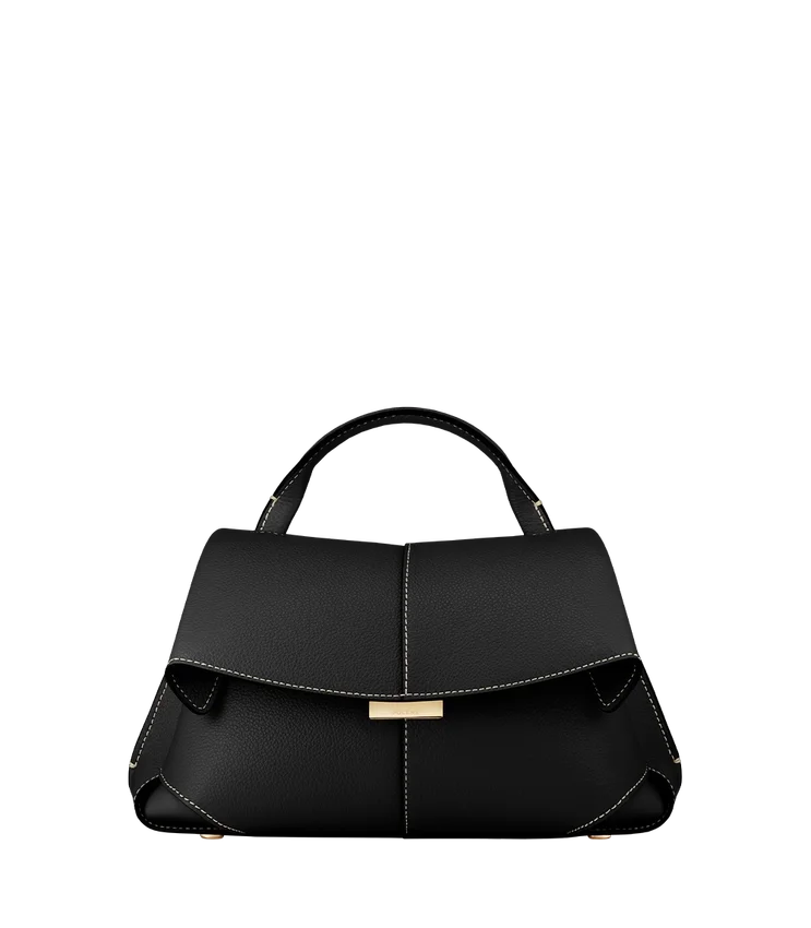 Mokki Mini Edition noir texturé avec surpiqûres écru