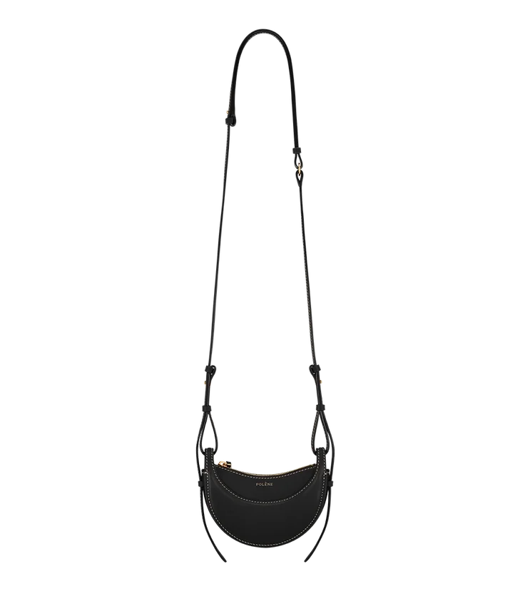 Numéro Dix Micro Edition Noir lisse avec surpiqûres écru
