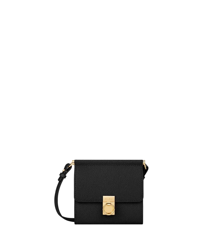 Numéro Sept Crossbody, édition portefeuille, noir texturé